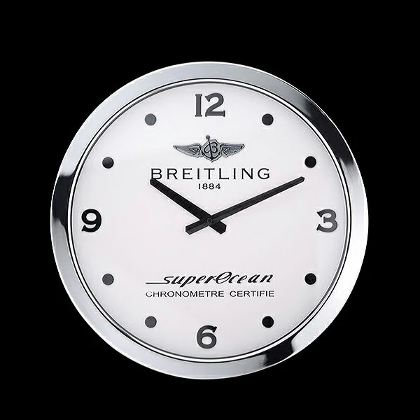 Breitling Superocean Wall Clock Silver White new60355