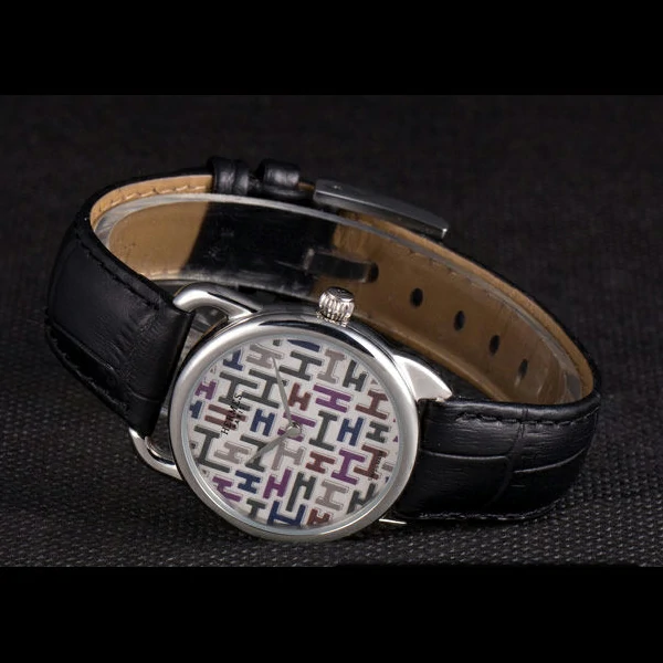 Hermes Classic Croco Leather Strap Multicolor Patterned Logo Dial new59413