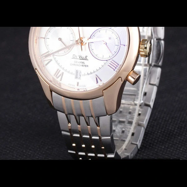 Omega DeVille Two Tone Links White Dial new59653