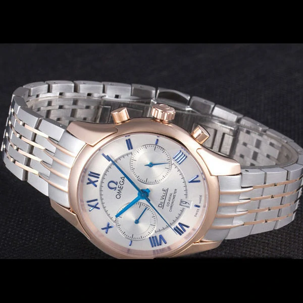 Omega DeVille Two Tone Links White Dial new59654
